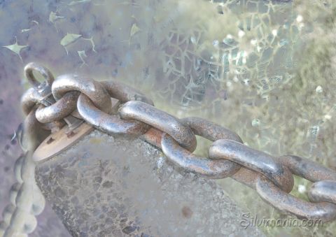 Absperrpfosten mit Kette